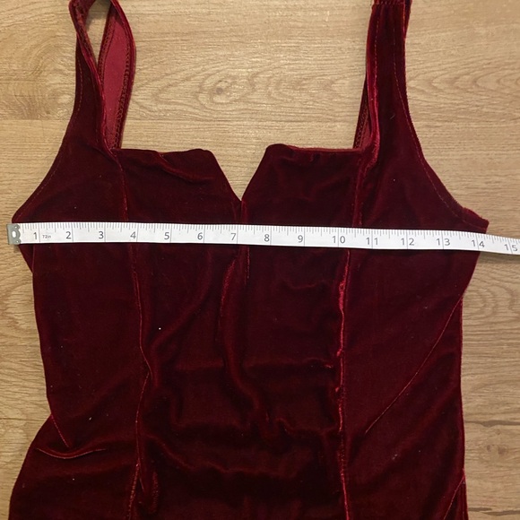 Elegant Velvet Burgundy Body Suit - Picture 10 of 12